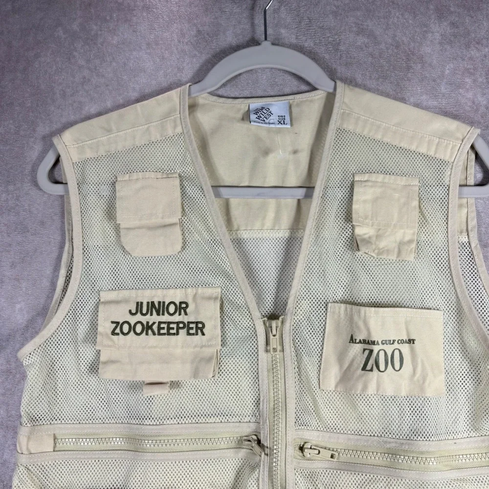 The Wild Wild‎ Vest Kids XL Tan Junior Zookeeper Alabama Gulf Coast Zoo Safari